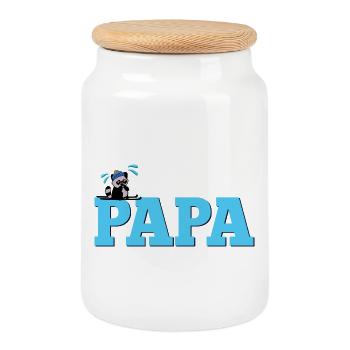 Père skieur passionné de sports d’hiver - Boîte à biscuits avec couvercle en bois - blanc - Devant