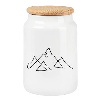 Montagnes Mobiles - Boîte à biscuits avec couvercle en bois - blanc - Devant