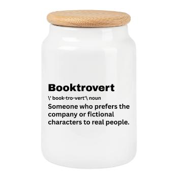 Amoureux des livres Booktrovert Rat de bibliothèque Introverti biblique - Boîte à biscuits avec couvercle en bois - blanc - Devant