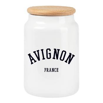Avignon France Frankreich - Cookie Jar with Wooden Lid - white - Front