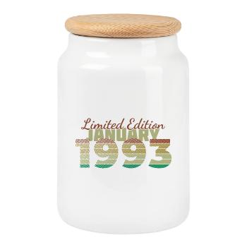 33. Geburtstag Limited Edition (SCR) 01/1993 - Keksdose mit Holzdeckel - Weiß - Vorne