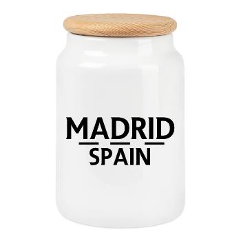Madrid – Spanien - Keksdose mit Holzdeckel - Weiß - Vorne