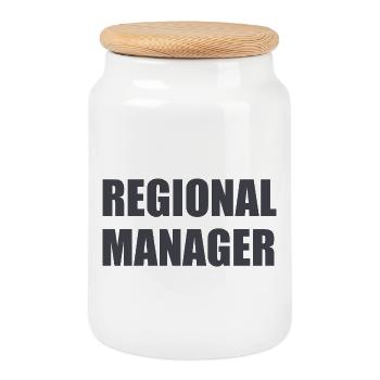 Regional manager - Cookie Jar with Wooden Lid - white - Front