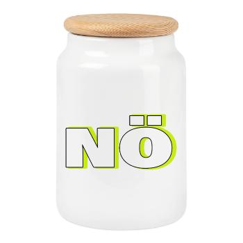 Non - Boîte à biscuits avec couvercle en bois - blanc - Devant