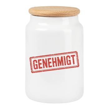 indulges yummy beer booze party beer - Cookie Jar with Wooden Lid - white - Front