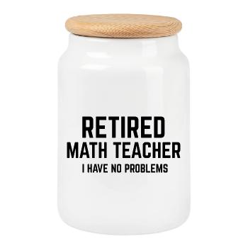 Professeur de mathématiques retraité Mathématiques à la retraite - Boîte à biscuits avec couvercle en bois - blanc - Devant