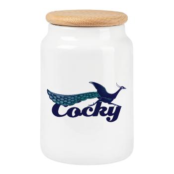 Vol du Phénix Arrogant - Boîte à biscuits avec couvercle en bois - blanc - Devant