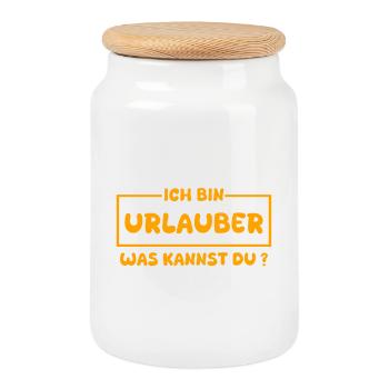 Profession Vacancier - Boîte à biscuits avec couvercle en bois - blanc - Devant