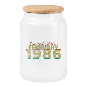 40th Anniversary Limited Edition (SCR) 02/1986 - Cookie Jar with Wooden Lid - white - Front
