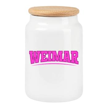 Logo rétro rose de Weimar, Allemagne - Boîte à biscuits avec couvercle en bois - blanc - Devant