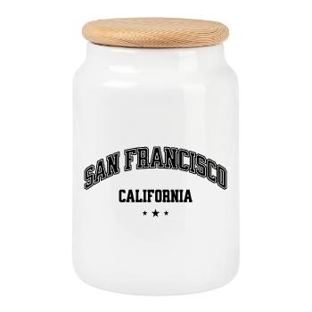 San Francisco Arch Text Tee - Cookie Jar with Wooden Lid - white - Front