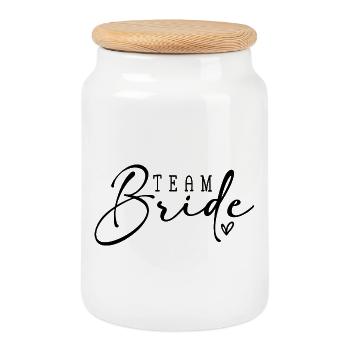 Équipe Bride - Boîte à biscuits avec couvercle en bois - blanc - Devant