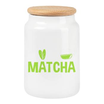 Matcha - Keksdose mit Holzdeckel - Weiß - Vorne