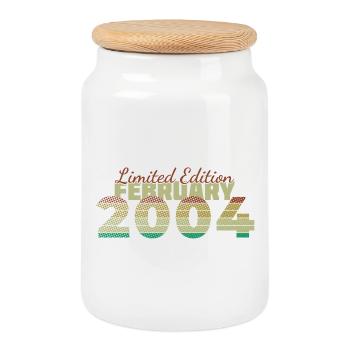 22nd Birthday Limited Edition (SCR) 02/2004 - Cookie Jar with Wooden Lid - white - Front