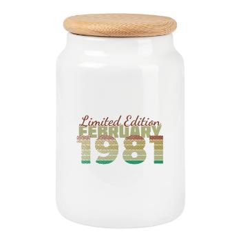 45th Anniversary Limited Edition (SCR) 02/1981 - Cookie Jar with Wooden Lid - white - Front