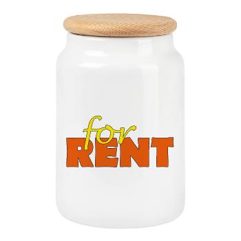 FOR RENT - Keksdose mit Holzdeckel - Weiß - Vorne