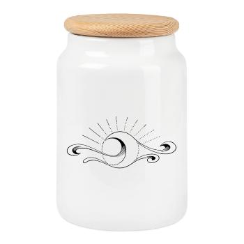 Supernova II - Boîte à biscuits avec couvercle en bois - blanc - Devant