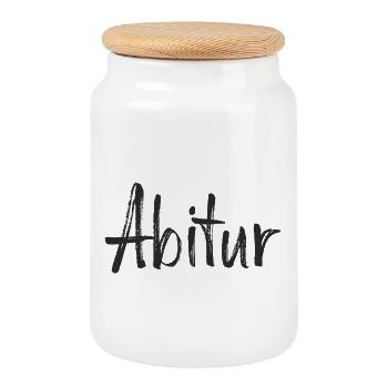 Conception du texte Abitur - Boîte à biscuits avec couvercle en bois - blanc - Devant