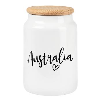 Australia Heart Women’s Love Australia - Boîte à biscuits avec couvercle en bois - blanc - Devant