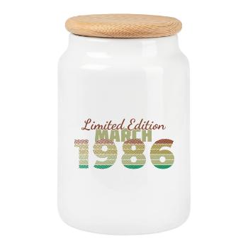 40. Geburtstag Limited Edition (SCR) 03/1986 - Keksdose mit Holzdeckel - Weiß - Vorne