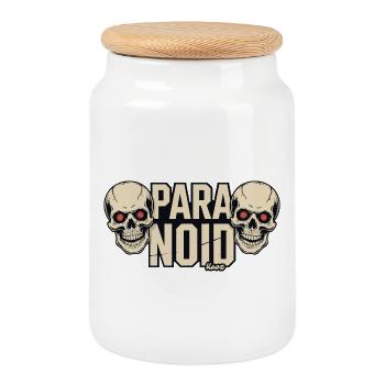 Paranoid Skull Skull Duo - Cookie Jar with Wooden Lid - white - Front