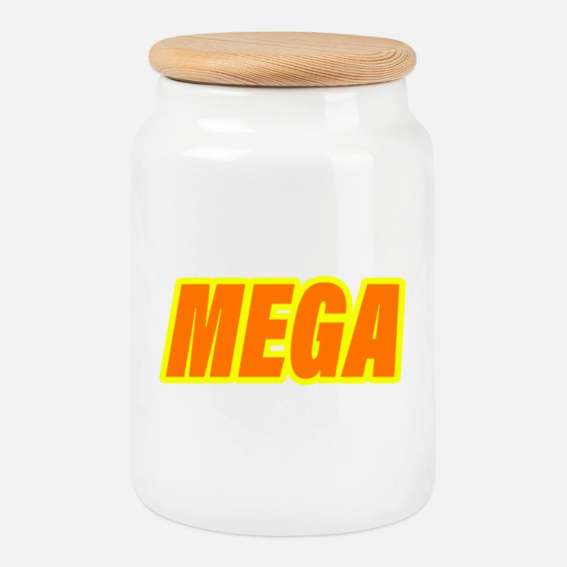 MEGA - Keksdose mit Holzdeckel - Weiß