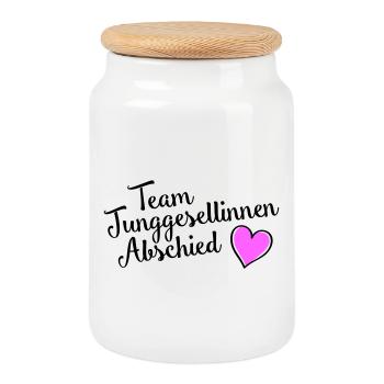 Hen Party Team - Cookie Jar with Wooden Lid - white - Front