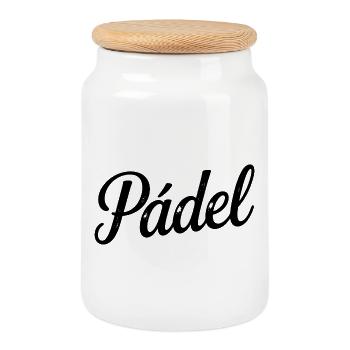 Padel amusant Je ne peux pas j'ai Padel Padelist - Boîte à biscuits avec couvercle en bois - blanc - Devant
