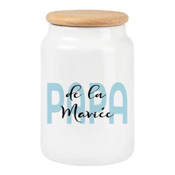 Dad of the Bride - Cookie Jar with Wooden Lid - white - Front