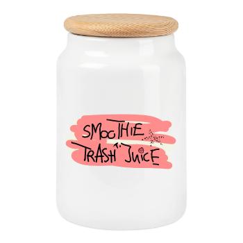 I Love Smoothies Juice Juice Fruit Kids - Cookie Jar with Wooden Lid - white - Front