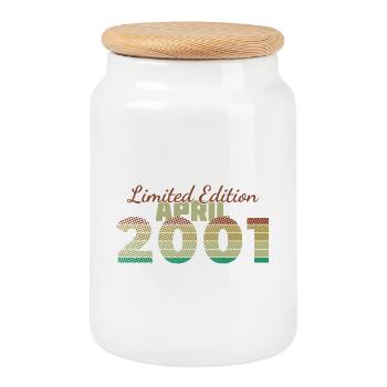 25th Anniversary Limited Edition (SCR) 04/2001 - Cookie Jar with Wooden Lid - white - Front