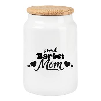 Fière mère de chien d’eau français, barbu - Boîte à biscuits avec couvercle en bois - blanc - Devant
