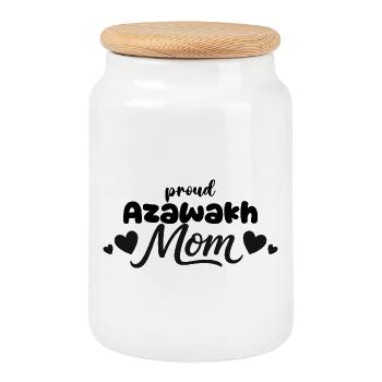 Fière mère Aza, Azawakh - Boîte à biscuits avec couvercle en bois - blanc - Devant