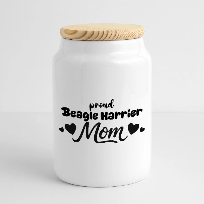 Stolze Beagle Harrier Mutter, Beagle-harrier Keksdose mit Holzdeckel