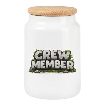 Crew Members - Cookie Jar with Wooden Lid - white - Front