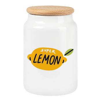 Super Lemon Shirt Beauté Fruit Design Été - Boîte à biscuits avec couvercle en bois - blanc - Devant