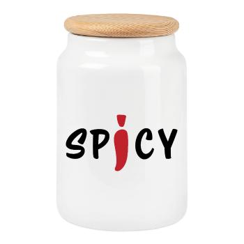 Scharfer Chili Pepper Bold Minimalistisches Food-Design - Keksdose mit Holzdeckel - Weiß - Vorne