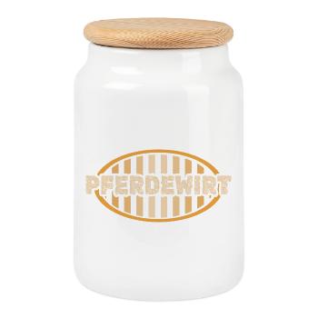Gardien de chevaux - Boîte à biscuits avec couvercle en bois - blanc - Devant