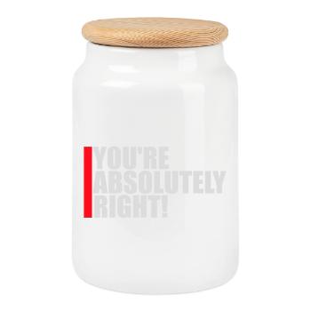 Tu as tout à fait raison, logo drôle d’IA sarcastique - Boîte à biscuits avec couvercle en bois - blanc - Devant