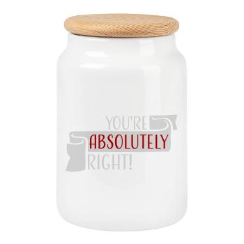 Tu as tout à fait raison, logo drôle d’IA sarcastique - Boîte à biscuits avec couvercle en bois - blanc - Devant