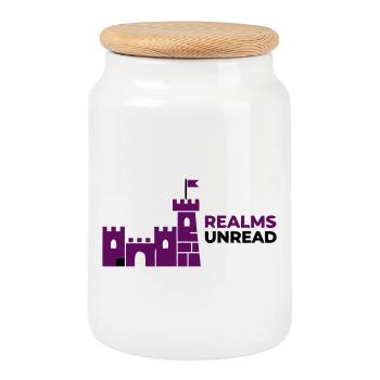Castle Castle Realms Unread - Cookie Jar with Wooden Lid - white - Front