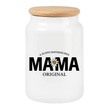 Bayerisches Original - Mama - Keksdose mit Holzdeckel - Weiß - Vorne