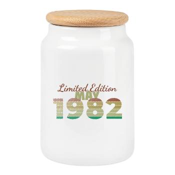 44e anniversaire Édition Limitée (SCR) 05/1982 - Boîte à biscuits avec couvercle en bois - blanc - Devant