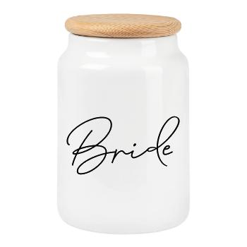 Enterrement de vie de jeune fille de la chemise de mariée - Boîte à biscuits avec couvercle en bois - blanc - Devant