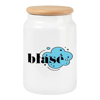 Blasé - Cookie Jar with Wooden Lid - white - Front