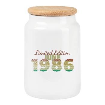 40e anniversaire Édition Limitée (SCR) 06/1986 - Boîte à biscuits avec couvercle en bois - blanc - Devant