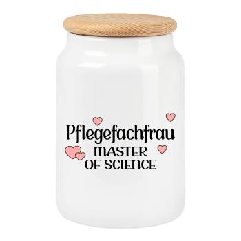 MASTERSTUDIUM PFLEGE - PFLEGEFACHFRAU - Keksdose mit Holzdeckel - Weiß - Vorne