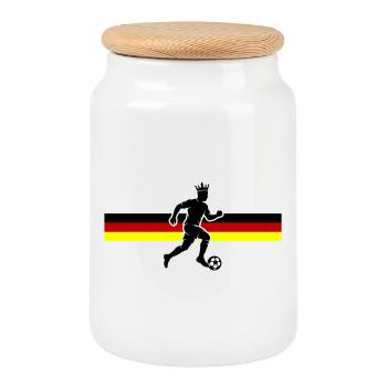 Soccer Germany Soccer Flag - Cookie Jar with Wooden Lid - white - Front