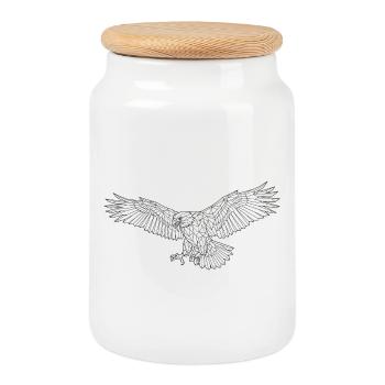 Majestätischer Adler - Keksdose mit Holzdeckel - Weiß - Vorne