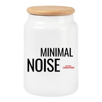 Minimal-Noise-Introvertierte Minimalistische Typografie - Keksdose mit Holzdeckel - Weiß - Vorne